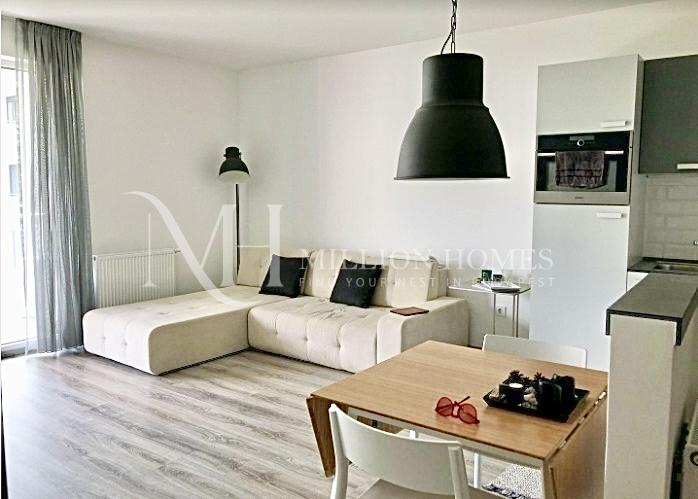 Modern one bedroom plus living room apartment.